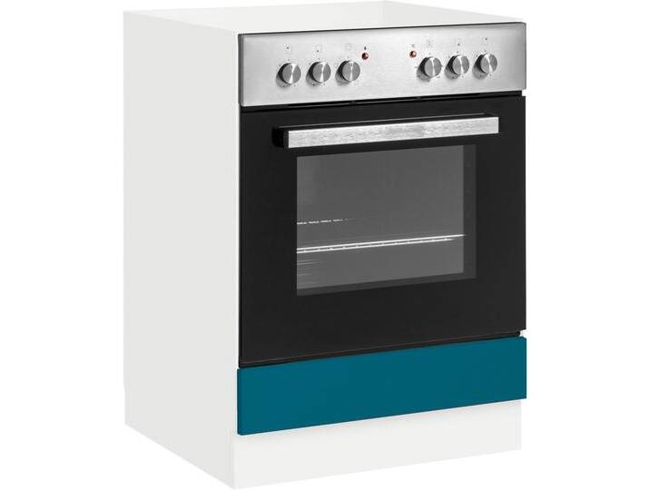 Herdumbauschrank WIHO KÜCHEN Flexi2 , blau (front: ozeanblau, korpus: weiß), B:60cm H:82cm T:57cm, Schränke von BAUR