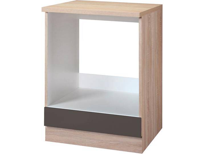 Herdumbauschrank WIHO KÜCHEN Montana , grau (front und korpus: anthrazit, arbeitsplatte: sonoma eiche), B:60cm H:85cm T:60cm, Schränke, 60 cm breit von BAUR