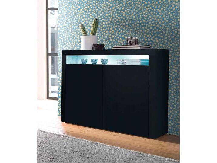 Highboard BORCHARDT MÖBEL Santa Fe , schwarz (schwarz matt mit perlstruktur), B:107cm H:89cm T:35cm, Holzwerkstoff, Spanplatte, Sideboards, Breite 107 cm von BAUR