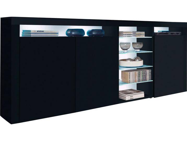 Highboard BORCHARDT MÖBEL Santa Fe , schwarz (schwarz matt mit perlstruktur), B:200cm H:89cm T:35cm, Holzwerkstoff, Spanplatte, Sideboards, Breite 200 cm von BAUR
