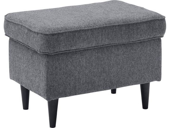 Hocker ED EXCITING DESIGN Oskar , grau (anthrazit), B:63cm H:43cm T:42cm, 100% Polyester, Hocker, Sitzhocker, mit Massivholzfüßen von BAUR