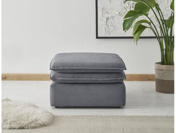 Hocker PLACES OF STYLE PIAGGE , grau (anthrazit), Webvelours, Hocker, Hochwertiger Cord, passend zum Sessel von BAUR
