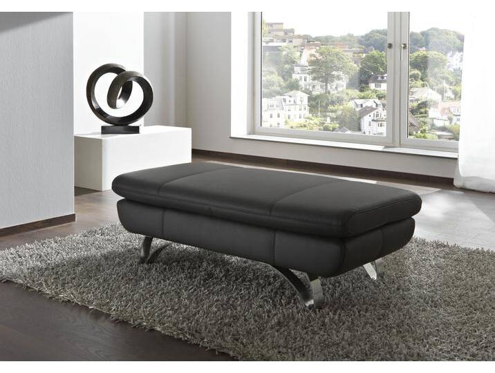 Hocker PLACES OF STYLE San Angelo , schwarz, B:130cm H:43cm T:65cm, NaturLEDER-«Uruguay« (echtes Rindsleder); Stärke 0, 9 - 1, 1 mm;NaturLEDER- »Frederica« (echtes Rindsleder); Stärke 1, 1 - 1, 3 mm;Luxus-Microfaser (100% Polyester), Hocker von BAUR