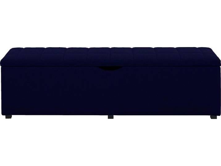 Hockerbank PLACES OF STYLE Checked , blau, B:120cm H:42cm T:40cm, Struktur fein (100% Polyester) für Bett Classico, Piazza, Premium und Vega;Struktur (100% Polyester) für Bett Crato und Lucina;Struktur (60% Baumwolle, 40% Leinen) für Bett Kiss;Kunstleder für Bett Natura;Struktur (100% Polyester) für Bett Nordica, Hocker, mit Stauraum, Breite 120 cm und 160 cm, als Bettbank geeignet von BAUR