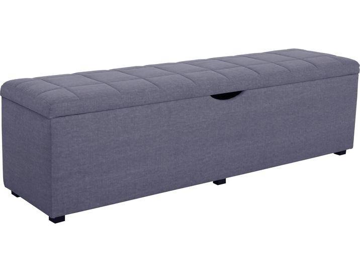 Hockerbank PLACES OF STYLE Checked , blau (blau, grau), B:160cm H:42cm T:40cm, Struktur fein (100% Polyester) für Bett Classico, Piazza, Premium und Vega;Struktur (100% Polyester) für Bett Crato und Lucina;Struktur (60% Baumwolle, 40% Leinen) für Bett Kiss;Kunstleder für Bett Natura;Struktur (100% Polyester) für Bett Nordica, Hocker, mit Stauraum, Breite 120 cm und 160 cm, als Bettbank geeignet von BAUR