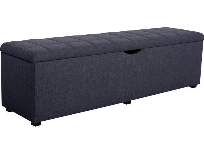 Hockerbank PLACES OF STYLE Checked , blau (dunkelblau), B:120cm H:42cm T:40cm, Struktur fein (100% Polyester) für Bett Classico, Piazza, Premium und Vega;Struktur (100% Polyester) für Bett Crato und Lucina;Struktur (60% Baumwolle, 40% Leinen) für Bett Kiss;Kunstleder für Bett Natura;Struktur (100% Polyester) für Bett Nordica, Hocker, mit Stauraum, Breite 120 cm und 160 cm, als Bettbank geeignet von BAUR