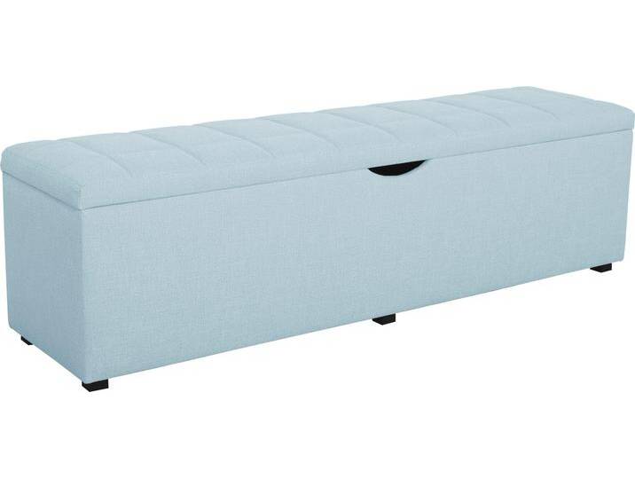 Hockerbank PLACES OF STYLE Checked , blau (petrol), B:120cm H:42cm T:40cm, Struktur fein (100% Polyester) für Bett Classico, Piazza, Premium und Vega;Struktur (100% Polyester) für Bett Crato und Lucina;Struktur (60% Baumwolle, 40% Leinen) für Bett Kiss;Kunstleder für Bett Natura;Struktur (100% Polyester) für Bett Nordica, Hocker, mit Stauraum, Breite 120 cm und 160 cm, als Bettbank geeignet von BAUR