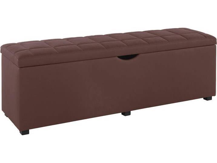 Hockerbank PLACES OF STYLE Checked , braun, B:120cm H:42cm T:40cm, Struktur fein (100% Polyester) für Bett Classico, Piazza, Premium und Vega;Struktur (100% Polyester) für Bett Crato und Lucina;Struktur (60% Baumwolle, 40% Leinen) für Bett Kiss;Kunstleder für Bett Natura;Struktur (100% Polyester) für Bett Nordica, Hocker, mit Stauraum, Breite 120 cm und 160 cm, als Bettbank geeignet von BAUR