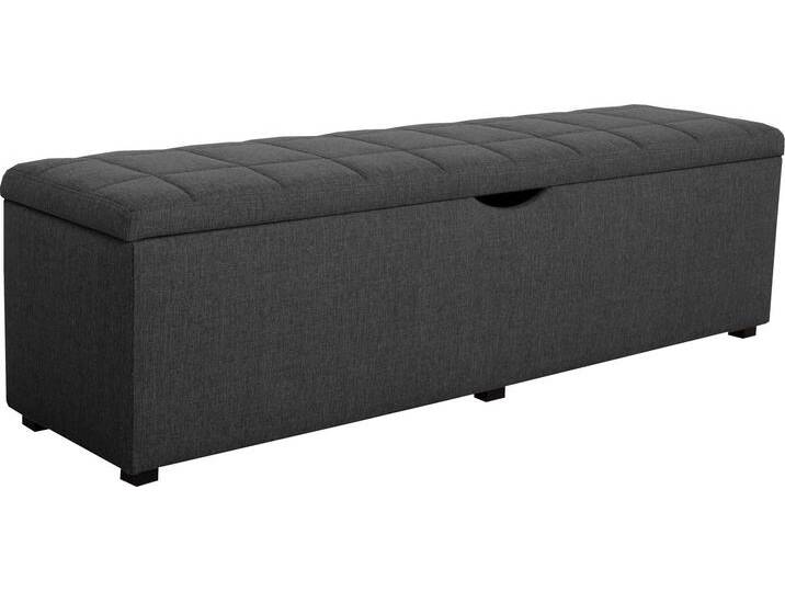 Hockerbank PLACES OF STYLE Checked , grau (anthrazit), B:120cm H:42cm T:40cm, Struktur fein (100% Polyester) für Bett Classico, Piazza, Premium und Vega, Struktur (100% Polyester) für Bett Crato und Lucina, Baumwollmix (60% Baumwolle, 40% Leinen) für Bett Kiss, Kunstleder für Bett Natura, Struktur 2 (100% Polyester) für Bett Nordica, Hocker, mit Stauraum, Breite 120 cm und 160 cm, als Bettbank geeignet von BAUR