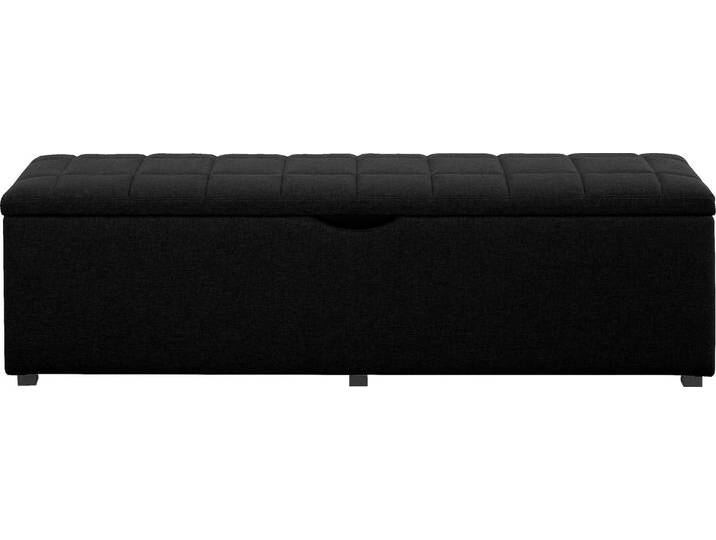 Hockerbank PLACES OF STYLE Checked , grau (anthrazit), B:160cm H:42cm T:40cm, Struktur fein (100% Polyester) für Bett Classico, Piazza, Premium und Vega;Struktur (100% Polyester) für Bett Crato und Lucina;Struktur (60% Baumwolle, 40% Leinen) für Bett Kiss;Kunstleder für Bett Natura;Struktur (100% Polyester) für Bett Nordica, Hocker, mit Stauraum, Breite 120 cm und 160 cm, als Bettbank geeignet von BAUR