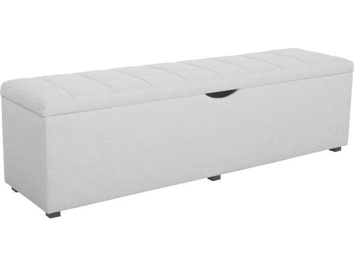 Hockerbank PLACES OF STYLE Checked , grau (hellgrau), B:160cm H:42cm T:40cm, Struktur fein (100% Polyester) für Bett Classico, Piazza, Premium und Vega;Struktur (100% Polyester) für Bett Crato und Lucina;Struktur (60% Baumwolle, 40% Leinen) für Bett Kiss;Kunstleder für Bett Natura;Struktur (100% Polyester) für Bett Nordica, Hocker, mit Stauraum, Breite 120 cm und 160 cm, als Bettbank geeignet von BAUR