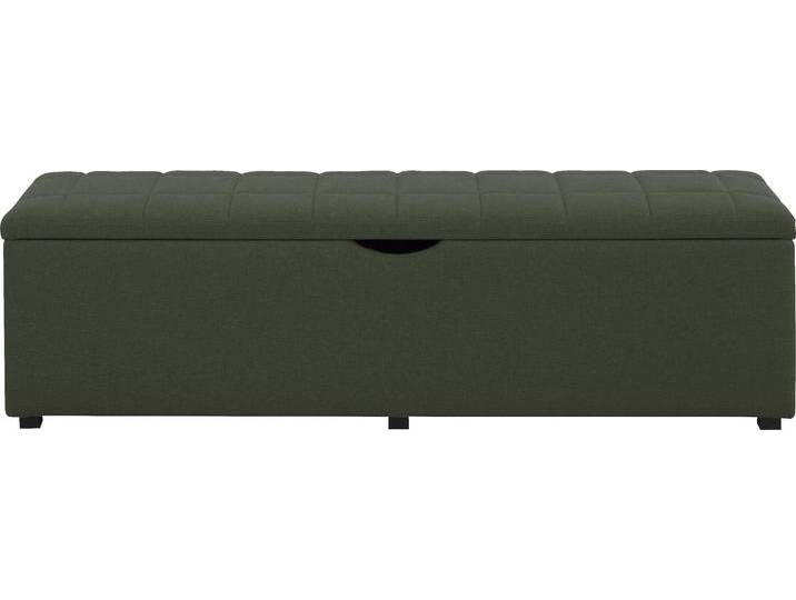 Hockerbank PLACES OF STYLE Checked , grün (olive), B:120cm H:42cm T:40cm, Struktur fein (100% Polyester) für Bett Classico, Piazza, Premium und Vega;Struktur (100% Polyester) für Bett Crato und Lucina;Struktur (60% Baumwolle, 40% Leinen) für Bett Kiss;Kunstleder für Bett Natura;Struktur (100% Polyester) für Bett Nordica, Hocker, mit Stauraum, Breite 120 cm und 160 cm, als Bettbank geeignet von BAUR
