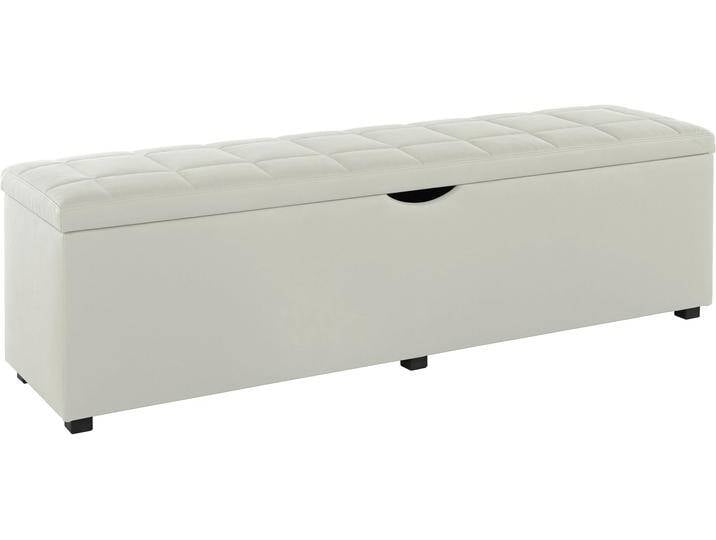 Hockerbank PLACES OF STYLE Checked , weiß (altweiß), B:160cm H:42cm T:40cm, Struktur fein (100% Polyester) für Bett Classico, Piazza, Premium und Vega;Struktur (100% Polyester) für Bett Crato und Lucina;Struktur (60% Baumwolle, 40% Leinen) für Bett Kiss;Kunstleder für Bett Natura;Struktur (100% Polyester) für Bett Nordica, Hocker, mit Stauraum, Breite 120 cm und 160 cm, als Bettbank geeignet von BAUR