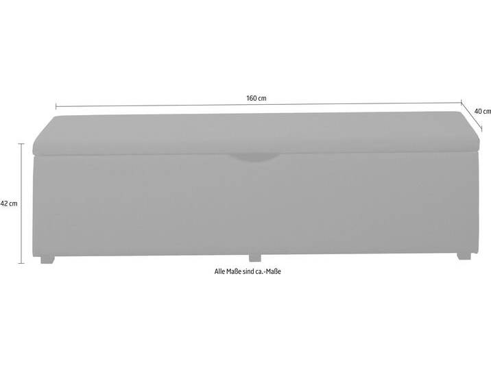 Hockerbank PLACES OF STYLE Standard , blau (petrol), B:160cm H:42cm T:40cm, Struktur fein (100% Polyester) für Bett »Classico«, »Piazza«, »Premium« und »Vega«;Struktur (100% Polyester) für Bett »Crato« und »Lucina«;Struktur (60% Baumwolle, 40% Leinen) für Bett »Kiss«;Kunstleder für Bett »Natura«;Struktur (100% Polyester) für Bett »Nordica«, Hocker, Breite 120cm oder 160cm, auch als Garderobenbank oder Bettbank von BAUR