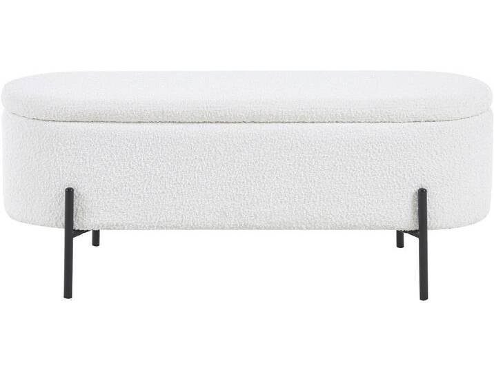 Hockerbank SALESFEVER Hockerbank im stilvollen Look , schwarz-weiß (weiß, schwarz), B:110cm H:44cm T:40cm, Bouclé Stoff (100% Polyester), Metall, Hocker, aufklappbar, mit Stauraumfunktion von BAUR