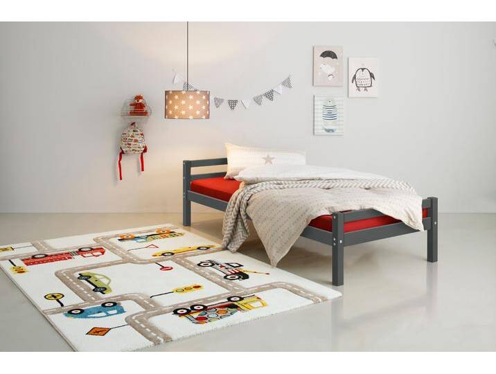 Kinderbett LÜTTENHÜTT Alpi , grau, B:98cm H:60cm L:208cm, Betten, Einzelbett aus schönem Kiefernholz, Lattenrost, Liegefläche 90x200 cm von BAUR