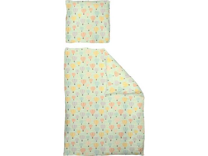 Kinderbettwäsche ADAM Balloons , grün (pastellgrün), B/L: 135cm x 200cm, 1 Stk., 1 Stk., Buntgewebe, B/L: 80cm x 80cm, 2 Stk., Buntgewebe, Obermaterial: 100% Baumwolle, Bettwäsche, aus zertifizierter Bio-Baumwolle von BAUR