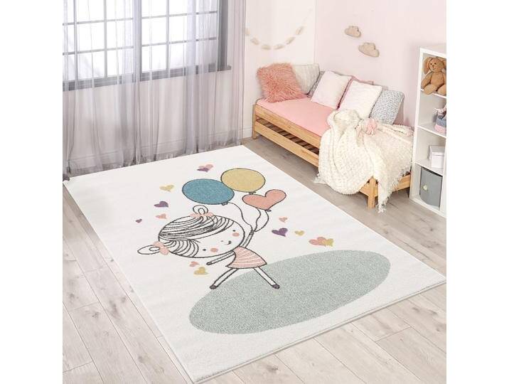 Kinderteppich CARPET CITY Anime9393 , beige (creme), B:160cm H:11mm L:230cm, Polypropylen (PP), Teppiche, Spielteppich, Spielteppich, Mädchen, Herzen, Ballon, Weicher Flor, Pflegeleicht von BAUR