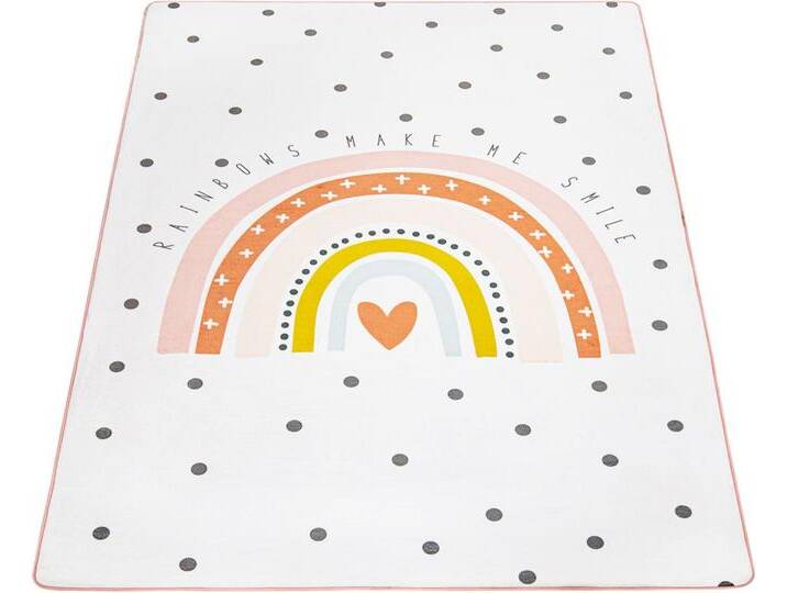 Kinderteppich PACO HOME Chicos 552 , beige, B:155cm H:2mm L:230cm, Polyester, Teppiche, Flachgewebe, niedlich, Kinder Design, Motiv Regenbogen, Pastell-Farben von BAUR