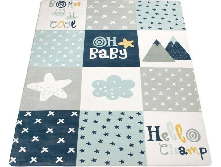 Kinderteppich PACO HOME Chicos 554 , blau, B:155cm H:2mm L:230cm, Polyester, Teppiche, Flachgewebe, mit Schriftzug & Regenbogen oder Sternen, Pastell-Farben Kinderteppich PACO HOME Chicos 554 , blau, B:155cm H:2mm L:230cm, Polyester, Teppiche, Flachgewebe, mit Schriftzug & Regenbogen oder Sternen, Pastell-Farben von BAUR
