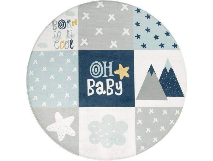 Kinderteppich PACO HOME Chicos 554 , blau, H:2mm Ø:150cm, Polyester, Teppiche, gewebt, Patchwork Design, mit Schriftzug & Regenbogen oder Sternen Kinderteppich PACO HOME Chicos 554 , blau, H:2mm Ø:150cm, Polyester, Teppiche, gewebt, Patchwork Design, mit Schriftzug & Regenbogen oder Sternen von BAUR