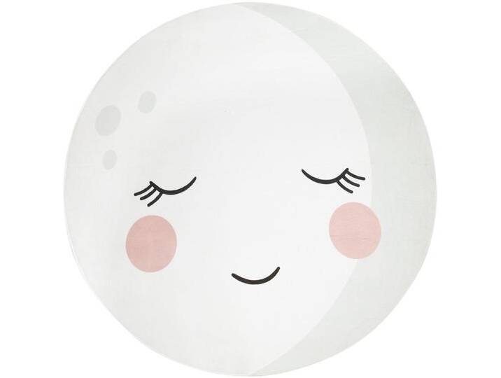 Kinderteppich PACO HOME Chicos 555 , beige, H:2mm Ø:150cm, Polyester, Teppiche, Flachgewebe, Motiv Mond, Kinderzimmer von BAUR