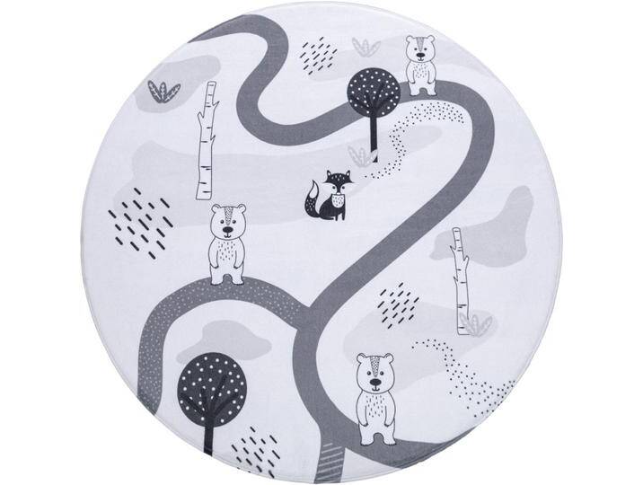 Kinderteppich PACO HOME Chicos 560 , weiß, H:4mm Ø:150cm, Polyester, Teppiche, Flachgewebe, Straßen-Spiel-Teppich, Kinderzimmer von BAUR