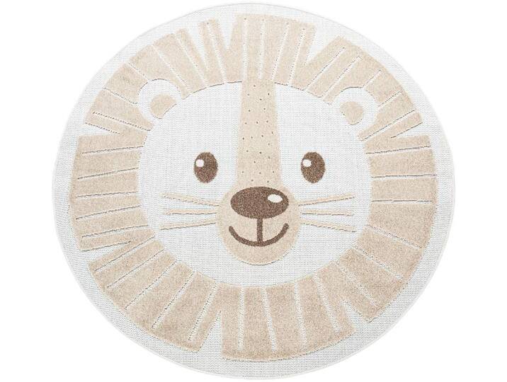 Kinderteppich PACO HOME Tweet 464 , beige, H:12mm Ø:200cm, Polypropylen, Teppiche, Flachgewebe, Hoch-Tief-Effekt, Motiv Löwe, In- und Outdoor geeignet von BAUR