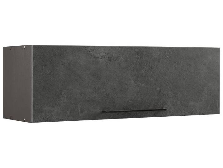Klapphängeschrank KOCHSTATION KS-Tulsa , grau (betonfarben dunkel), B:100cm H:33cm T:34cm, Schränke, 100 cm breit, mit 1 Klappe, schwarzer Metallgriff, MDF Front von BAUR