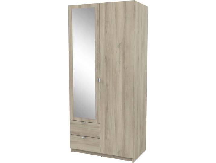 Kleiderschrank DEMEYERE GROUP Mellie , kronberg eich, B:89cm H:191,5cm T:51,4cm, Spanplatte, Schränke, SCHRANK 2-TUERIG 1 SPIEGEL 2 SCHUBLADEN Kleiderschrank DEMEYERE GROUP Mellie , kronberg eich, B:89cm H:191,5cm T:51,4cm, Spanplatte, Schränke, SCHRANK 2-TUERIG 1 SPIEGEL 2 SCHUBLADEN von BAUR