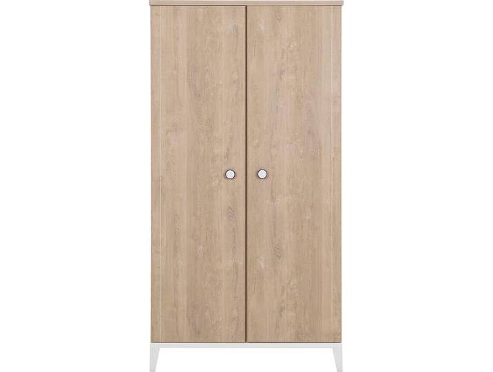 Kleiderschrank GALIPETTE MARCEL , weiß (eiche blond, weiß), B:102cm H:195cm T:58cm, Spanplatte, Schränke, Kleiderschrank Drehtürenschrank, Inneneinteilung : 1/2 Hänge, 1/2 Tablare von BAUR