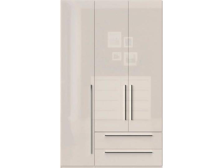 Kleiderschrank PLACES OF STYLE Piano, UV lackiert, hochglänzend in beige oder weiß, FSC-zertifiziert , beige (beige hochglanz), B:137cm H:224cm T:56cm, Spanplatte, Schränke, Drehtürenschrank Kleiderschrank, in vielen Breiten, Höhe 224cm, mit Soft-Close Funktion, 2 Schubladen von BAUR