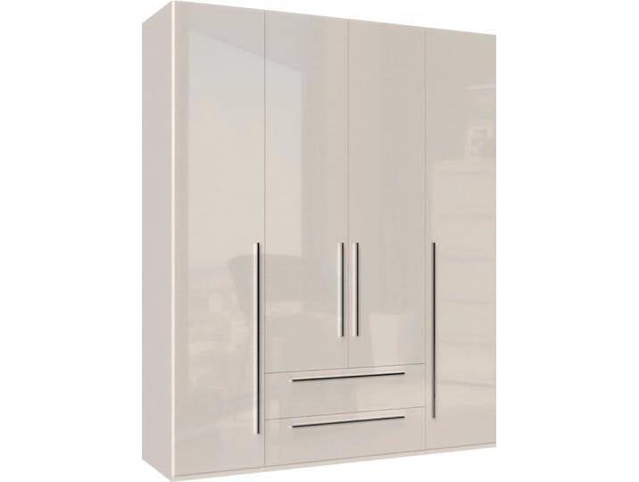 Kleiderschrank PLACES OF STYLE Piano, UV lackiert, hochglänzend in beige oder weiß, FSC-zertifiziert , beige (beige hochglanz), B:182cm H:224cm T:56cm, Spanplatte, Schränke, Kleiderschrank Drehtürenschrank, in vielen Breiten, Höhe 224cm, mit Soft-Close Funktion, 2 Schubladen von BAUR