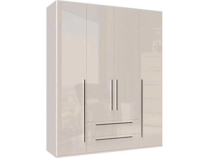 Kleiderschrank PLACES OF STYLE Piano, UV lackiert, hochglänzend in beige oder weiß, FSC-zertifiziert , beige (beige hochglanz), B:182cm H:224cm T:56cm, Spanplatte, Schränke, Kleiderschrank Drehtürenschrank, in vielen Breiten, Höhe 224cm, mit Soft-Close Funktion, 2 Schubladen von BAUR