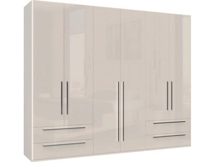 Kleiderschrank PLACES OF STYLE Piano, UV lackiert, hochglänzend in beige oder weiß, FSC-zertifiziert , beige (beige hochglanz), B:272cm H:224cm T:56cm, FSC-zertifizierter Holzwerkstoff, Schränke, 272 oder 317cm breit, Höhe 224cm, mit Soft-Close Funktion von BAUR