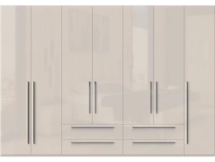 Kleiderschrank PLACES OF STYLE Piano, UV lackiert, hochglänzend in beige oder weiß, FSC-zertifiziert , beige (beige hochglanz), B:317cm H:224cm T:56cm, FSC-zertifizierter Holzwerkstoff, Schränke, 272 oder 317cm breit, Höhe 224cm, mit Soft-Close Funktion von BAUR
