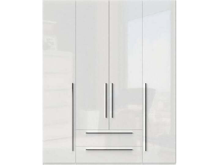 Kleiderschrank PLACES OF STYLE Piano, UV lackiert, hochglänzend in beige oder weiß, FSC-zertifiziert , weiß (weiß hochglanz), B:182cm H:224cm T:56cm, Spanplatte, Schränke, Kleiderschrank Drehtürenschrank, in vielen Breiten, Höhe 224cm, mit Soft-Close Funktion, 2 Schubladen von BAUR