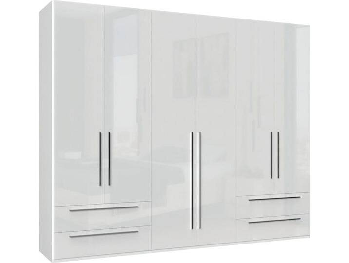 Kleiderschrank PLACES OF STYLE Piano, UV lackiert, hochglänzend in beige oder weiß, FSC-zertifiziert , weiß (weiß hochglanz), B:272cm H:224cm T:56cm, FSC-zertifizierter Holzwerkstoff, Schränke, 272 oder 317cm breit, Höhe 224cm, mit Soft-Close Funktion von BAUR