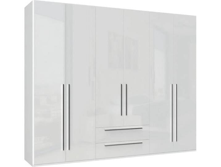 Kleiderschrank PLACES OF STYLE Piano, UV lackiert, hochglänzend in beige oder weiß, FSC-zertifiziert , weiß (weiß hochglanz), B:272cm H:224cm T:56cm, Spanplatte, Schränke, Kleiderschrank Drehtürenschrank, in vielen Breiten, Höhe 224cm, mit Soft-Close Funktion, 2 Schubladen von BAUR