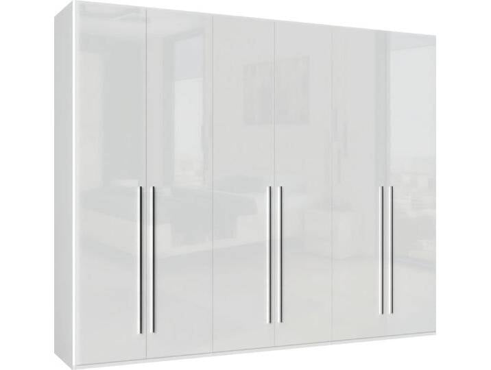 Kleiderschrank PLACES OF STYLE Piano, UV lackiert, hochglänzend in beige oder weiß, FSC-zertifiziert , weiß (weiß hochglanz), B:272cm H:224cm T:56cm, Spanplatte, Schränke, Kleiderschrank Drehtürenschrank, in vielen Breiten, Höhe 224cm, mit Soft-Close Funktion von BAUR