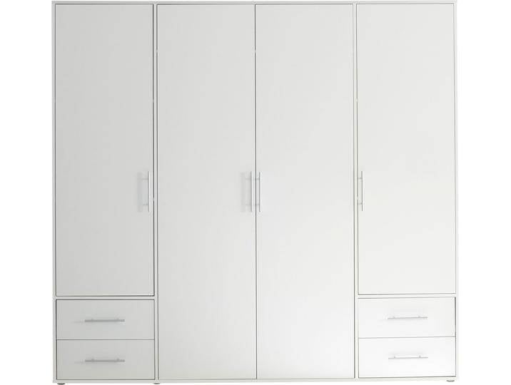 Kleiderschrank SCHLAFKONTOR Valencia , weiß (weiß, weiß), B:206cm H:195cm T:60cm, Melamin, Schränke von BAUR