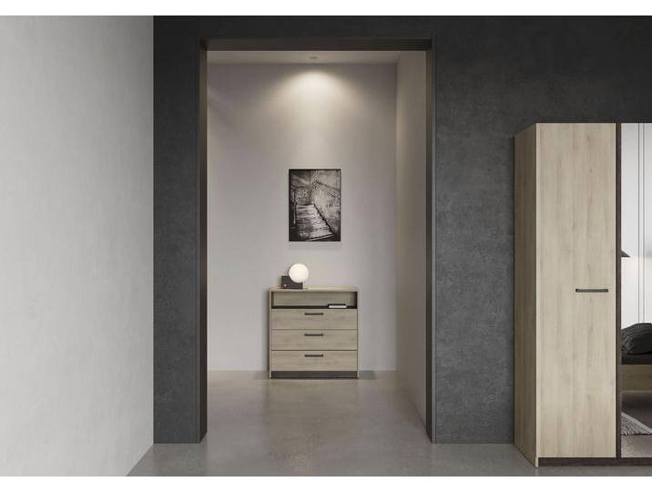Kombikommode DEMEYERE GROUP Watson , braun (kronberg eich, waterford), B:82,8cm H:81,10cm T:39,50cm, Spanplatte, Sideboards, Schubkatenkommode 3 Schubladen 1 Niche von BAUR