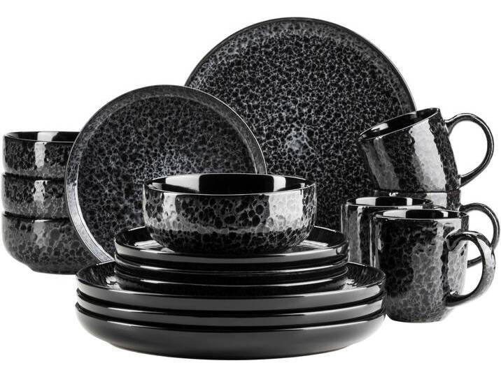 Kombiservice MÄSER FILIPPA, Kombiservice, Steinzeug , schwarz, 16 Stk., Steinzeug, Geschirr-Sets, Geschirr-Set, Service Kombiservice MÄSER FILIPPA, Kombiservice, Steinzeug , schwarz, 16 Stk., Steinzeug, Geschirr-Sets, Geschirr-Set, Service von BAUR