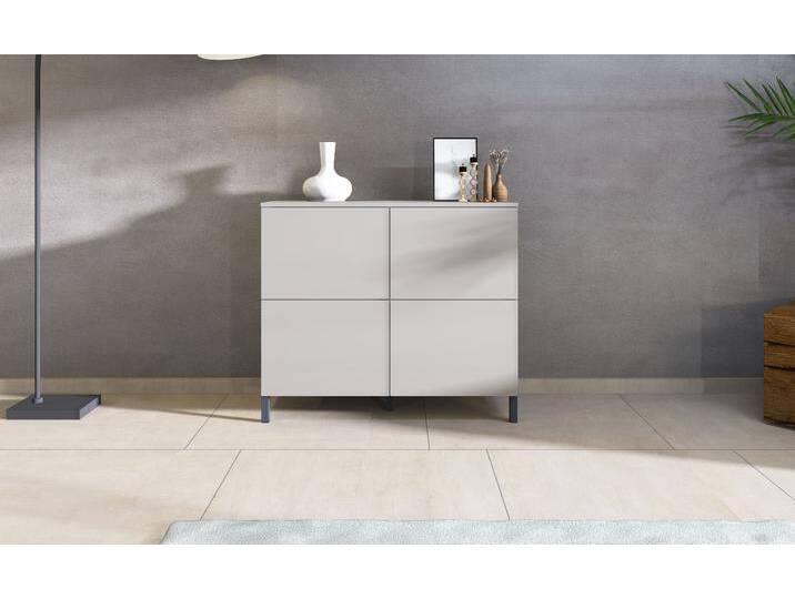 Kommode BORCHARDT MÖBEL Haama , beige (kaschmir), B:93cm H:80cm T:35cm, Spanplatte, Sideboards, Drucköffner (Push-To-Open), höhenverstellbarer Einlegeboden von BAUR