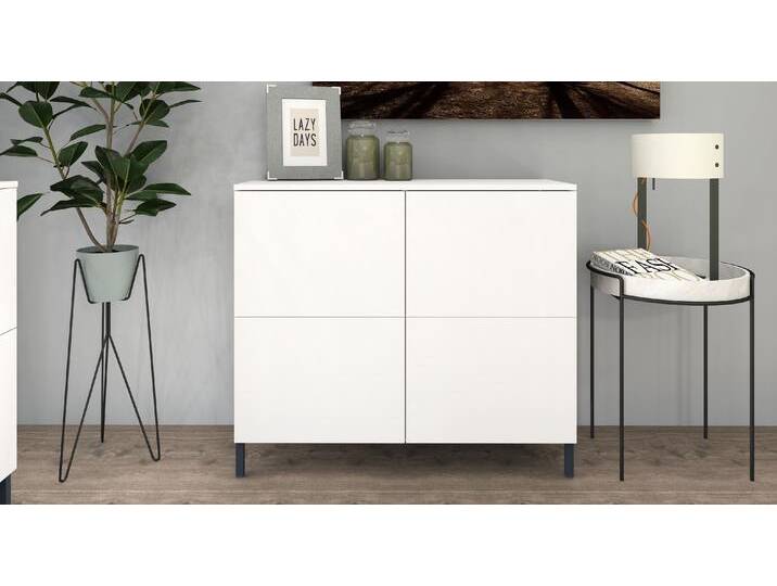Kommode BORCHARDT MÖBEL Haama , weiß (weiß matt), B:93cm H:80cm T:35cm, Spanplatte, Sideboards, Drucköffner (Push-To-Open), höhenverstellbarer Einlegeboden von BAUR