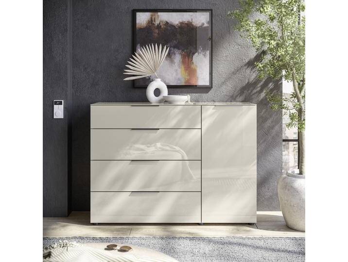 Kommode HBZ Santorin, BxHxT 135x99x40 cm , beige (kaschmir), B:135cm H:99cm T:40cm, Holzwerkstoff, Sideboards, Breite 135cm, Softclose für Türen und Schubkästen, Melaminbeschichtung von BAUR