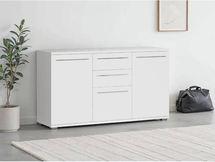 Kommode PLACES OF STYLE Piano , weiß (weiß hochglanz), B:180cm H:84,6cm T:45,2cm, Spanplatte, Sideboards, UV lackiert, Soft-Close Funktion von BAUR