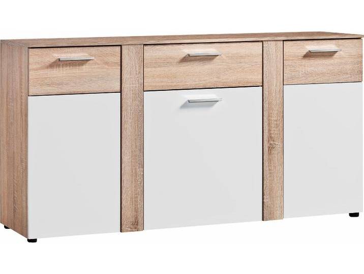 Kommode PROCONTOUR Trenti BESTSELLER , eichefarben, weiß, B:155cm H:81cm T:40cm, Sideboards, Höhe 81 cm, mit variabel verstellbaren Einlegeböden von BAUR