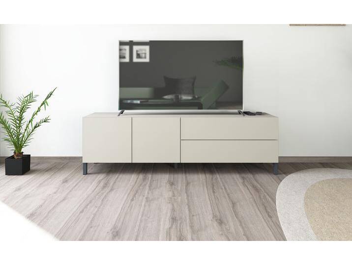 Lowboard BORCHARDT MÖBEL, beige (kaschmir), B:152cm H:45cm T:35cm, Spanplatte, Sideboards, Metallfüße, grifflose Optik von BAUR