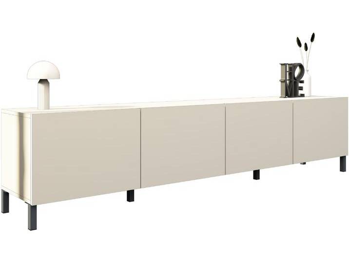 Lowboard BORCHARDT MÖBEL, kaschmir, B:200cm H:45cm T:35cm, Spanplatte, Sideboards, Metallfüße, grifflose Optik von BAUR